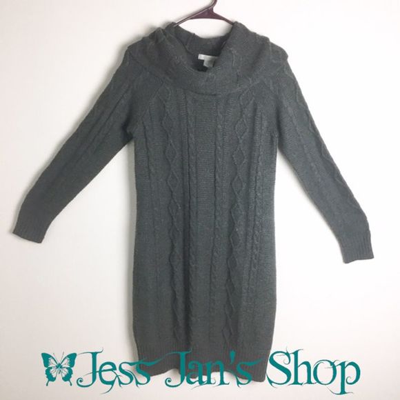 Design History Dresses & Skirts - Design History Cable Knit Sweater Dress Gray Large